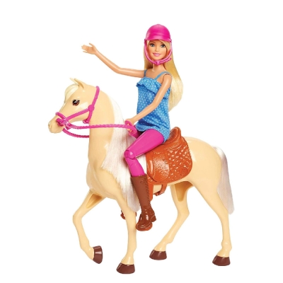 Barbie Muñeca Rubia Con Caballo