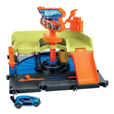 Hot Wheels Playset Carwash Down Town