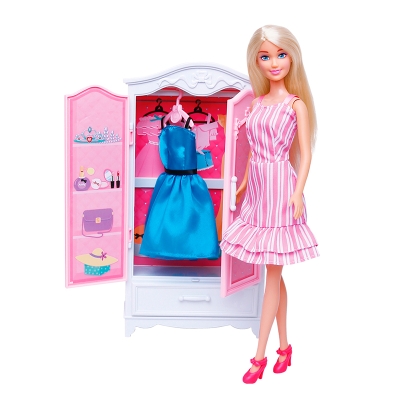 Anlily Muñeca Con Closet Y Accesorios