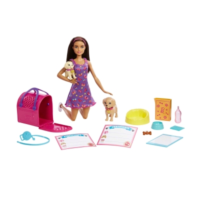 Barbie Muñeca Adopta Un Perrito Con Accesorios 3+