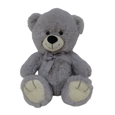 Peluche Bear Oso Sentado Con Lazo Gris