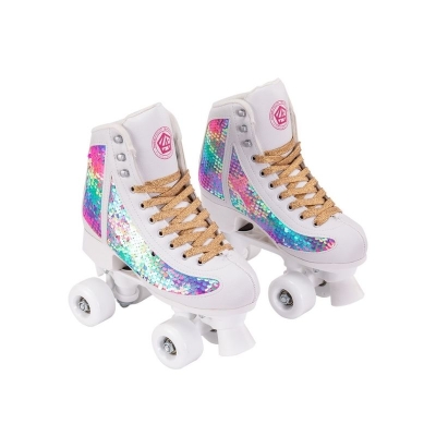 Patines 4 Ruedas Plateado L.A Size 35-36