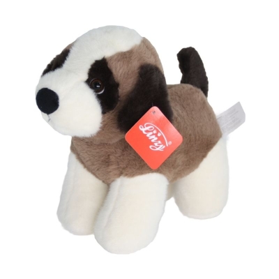 Peluche Perro Linzy Marrón y Blanco 7 Pulgadas