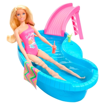 Barbie Muñeca Rubia Con Piscina 3+