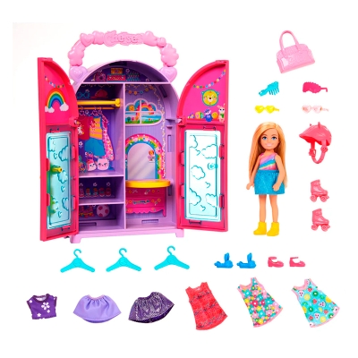 Barbie Chelsea Closet Con Muñeca y Accesorios