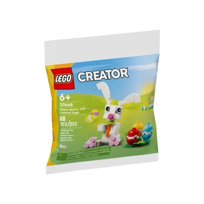 Conejito de Pascua con huevos de colores LEGO