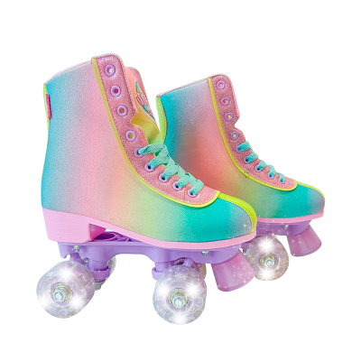 Patines de Botas con Luz Rosado Pastel