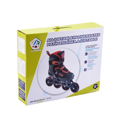 Patines En Linea Ajustable Negro/ Rojo L.A. Size 41-4