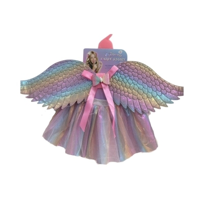 Tutu Rosado con Alas de Tornasol 3+