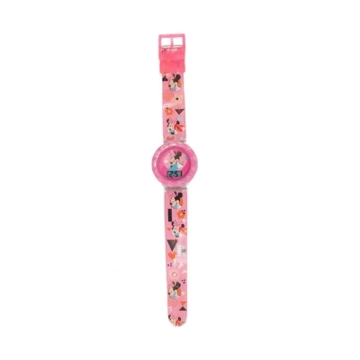 Reloj LCD de Minnie con Borde de Metal