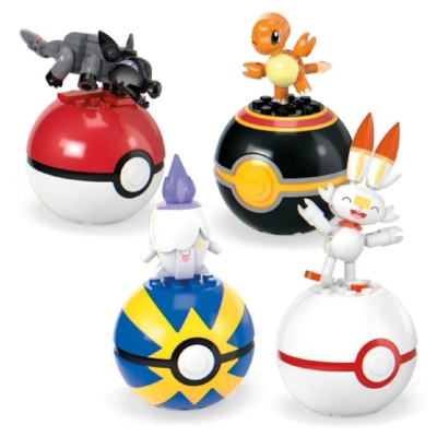 Set de 4 Pokebolas Mega Entrenador Tipo Fuego