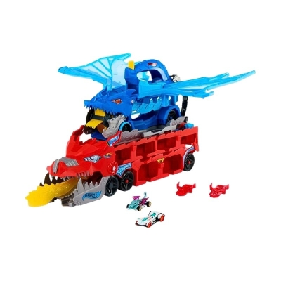 Hot Wheels City Dragon Transportador con 2 Carros