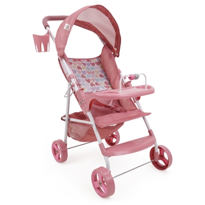Coche Sarah Corazón Rosa para Muñecas