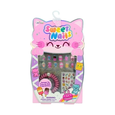 Juego de Uñas Kawaii con Colitas