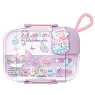 Bento Box de Acero con Cubiertos Mariposa