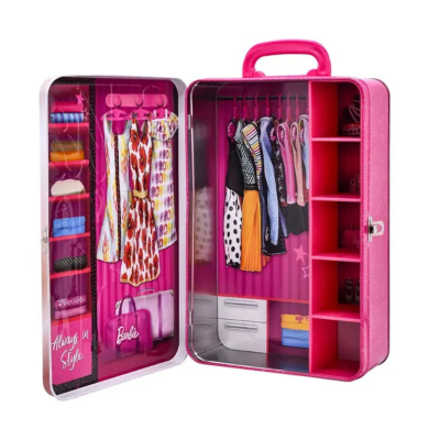 Estuche Metálico Barbie Armario para Muñeca