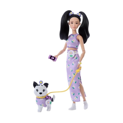 Muñeca Barbie Renee con Perrito Cojuntos Combinados