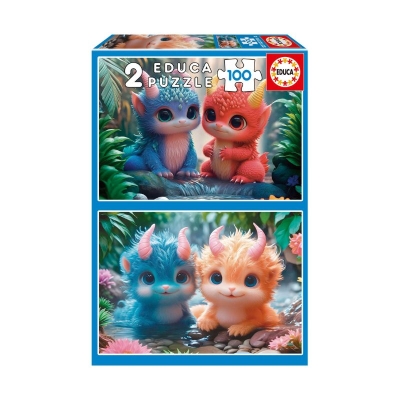 Rompecabezas Monstruos Adorables 2x100 Piezas