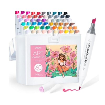 Marcadores de Alcohol Kaala Art Makers Ohuhu Doble Punta 60 Unidades