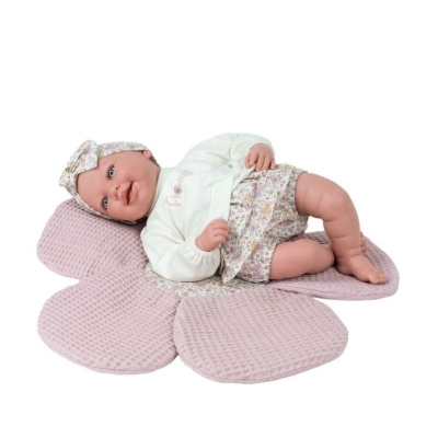 Bebé Adi con Manta Floral Rosa 18 Pulgadas