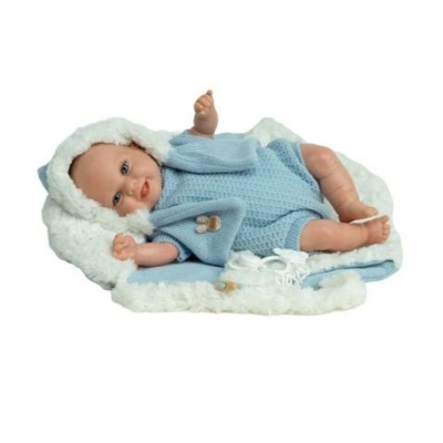 Bebé Reborn Marco con Portabebé Azul 14 Pulgadas