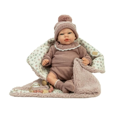 Bebé Reborn Greta con Manta Rosa 16 Pulgadas