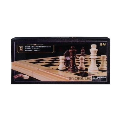 Juego de Mesa Spin Ajedrez y Damas de Madera 6 Años