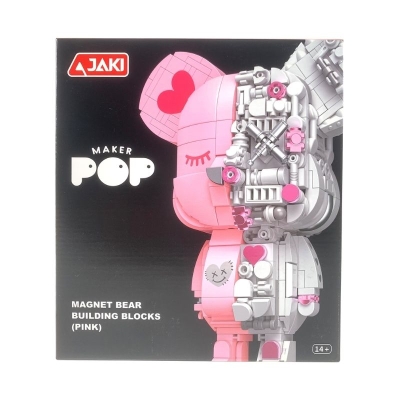 Bloques de Construcción Jaki Oso Cyber Rosado 546 Piezas 14 Años