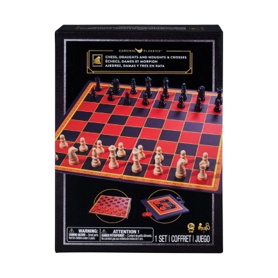 Juego de Mesa Cardinal Ajedrez Damas y Tres en Raya