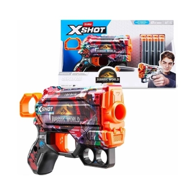 Lanzador de Dardos X-Shot Menace Jurassic World Serie 1 con 8 Dardos