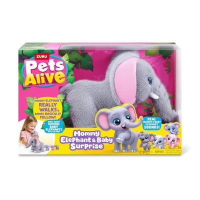 Mascota Interactiva Pets Alive Mamá Elefante y Bebé Serie 1 3 Años