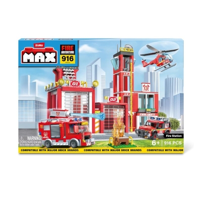 Bloques de Construcción Max Fire Adventure Estación de Bomberos 916 Piezas