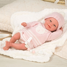 Reborn Bebe Adriana Rosa 40CM Con Manta 3+