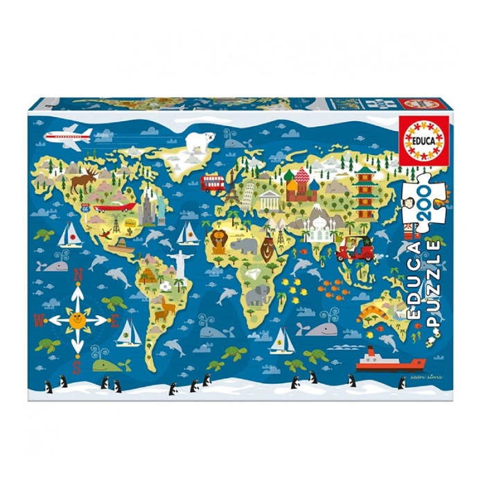 Educa Rompecabezas Mapa Mundi 200 pzas