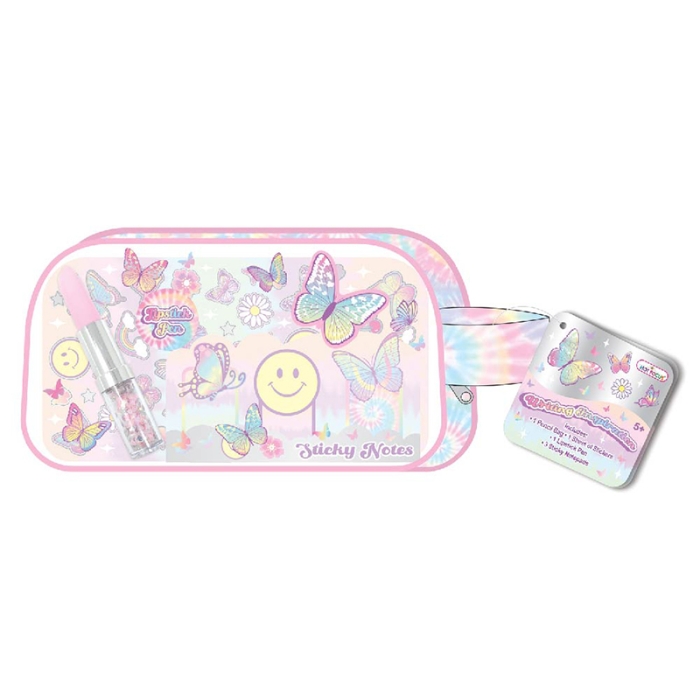 Estuche Duro Para Gafas Con Diseño Mariposas - Terciopelo Interior, Incluye Paño De Microfibra (16x6.5x4.5 Cm)